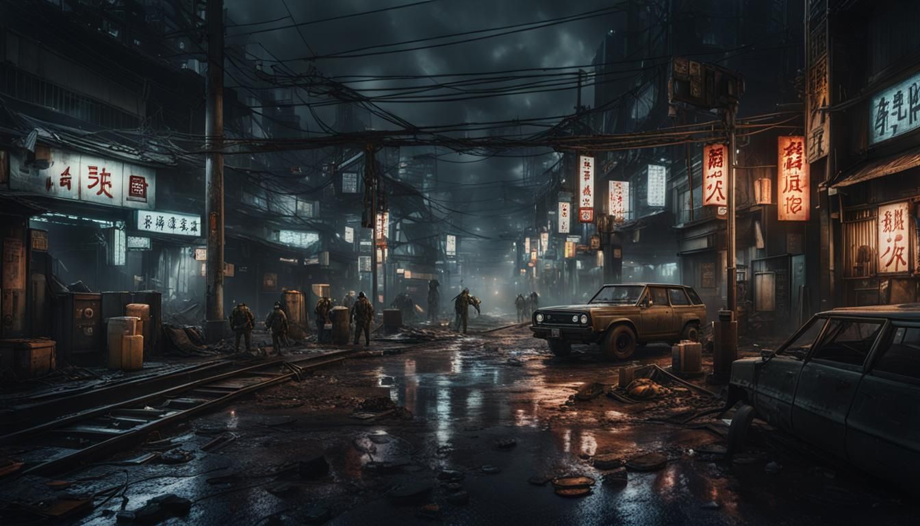Post-Apocalyptic Tokyo in Hyper-Realistic Style