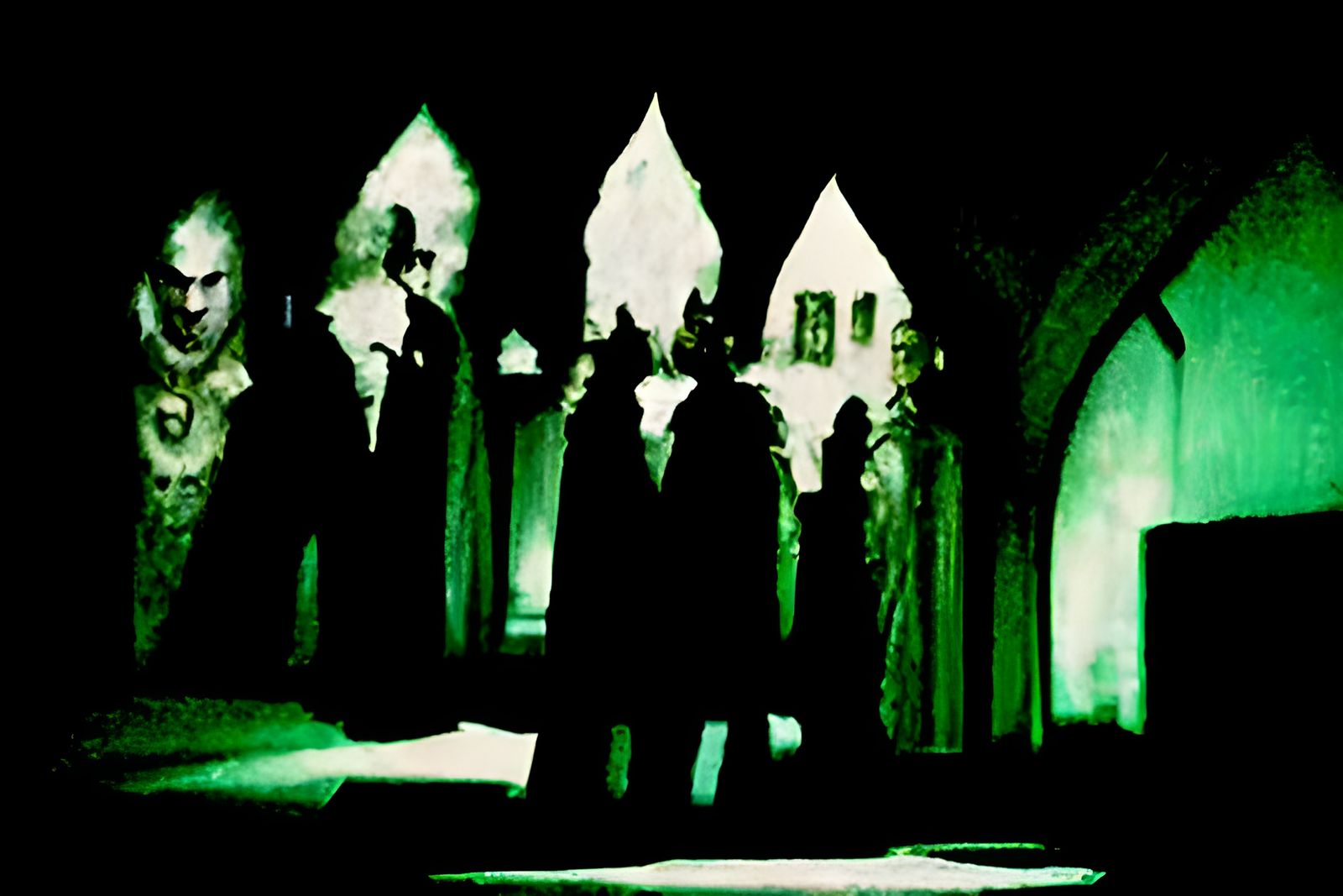 Vampire council in the dark hall