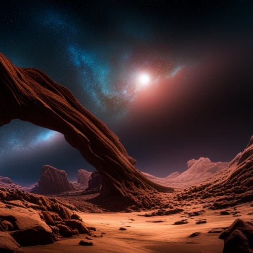 Fantastical Starscapes with Planets in Detailed Matte Painti...