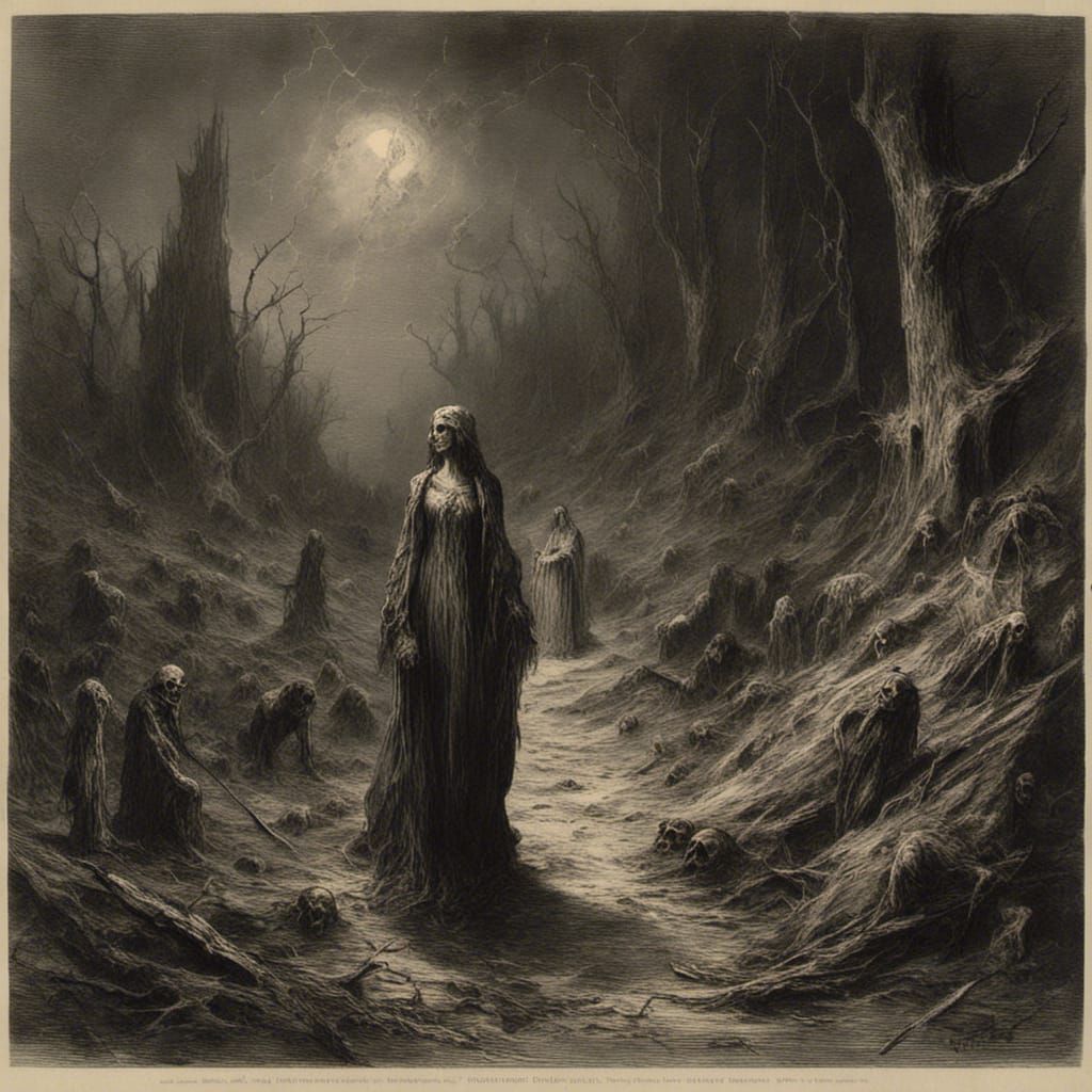 Persephone's Macabre Walk to the Underworld