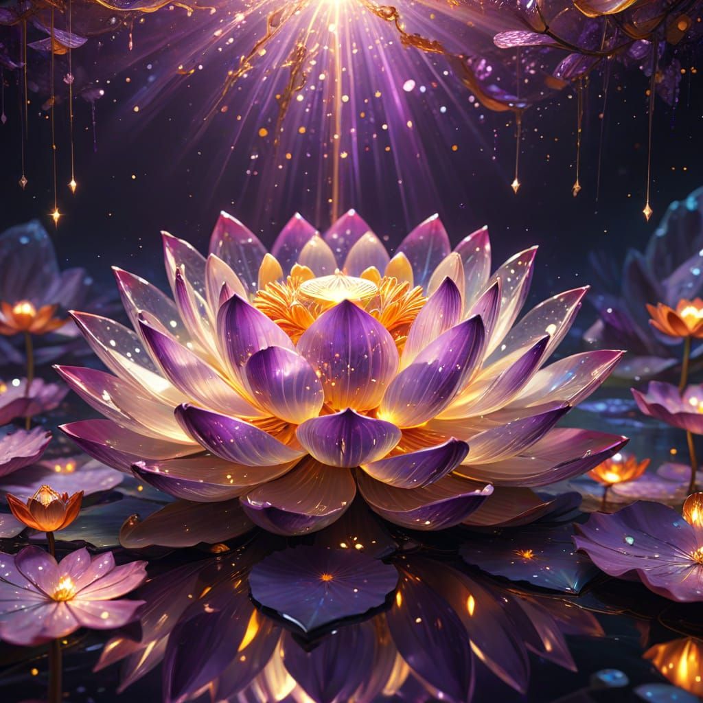 Ethereal Dreamscapes: Vibrant Child in Crystal Lotus Paradis...