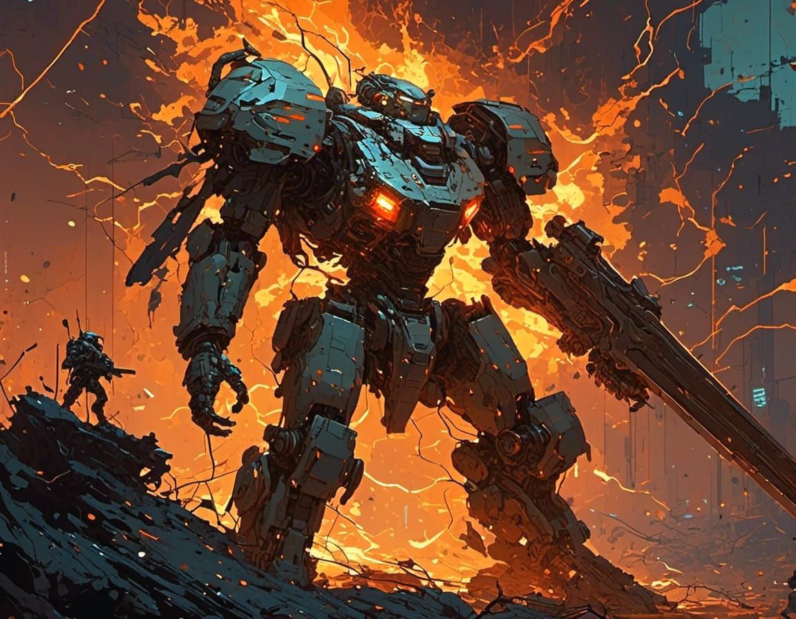 Giant Chitinous Knight Dominates Magical Battlefield