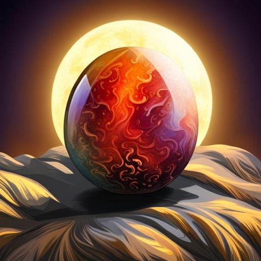 Fire Opal Crystal Dragon Egg