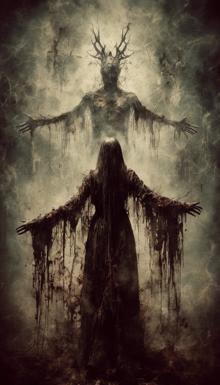 Macabre Spiritual Threshold with Tormented Spirits