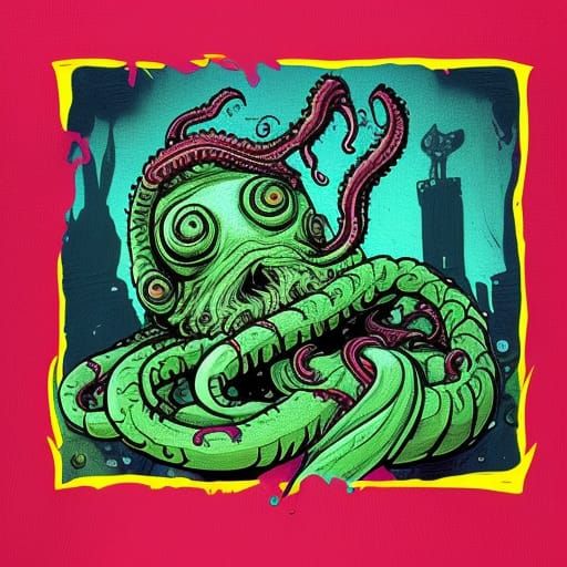 Dark Cthulhu Sleeping in R'yleh