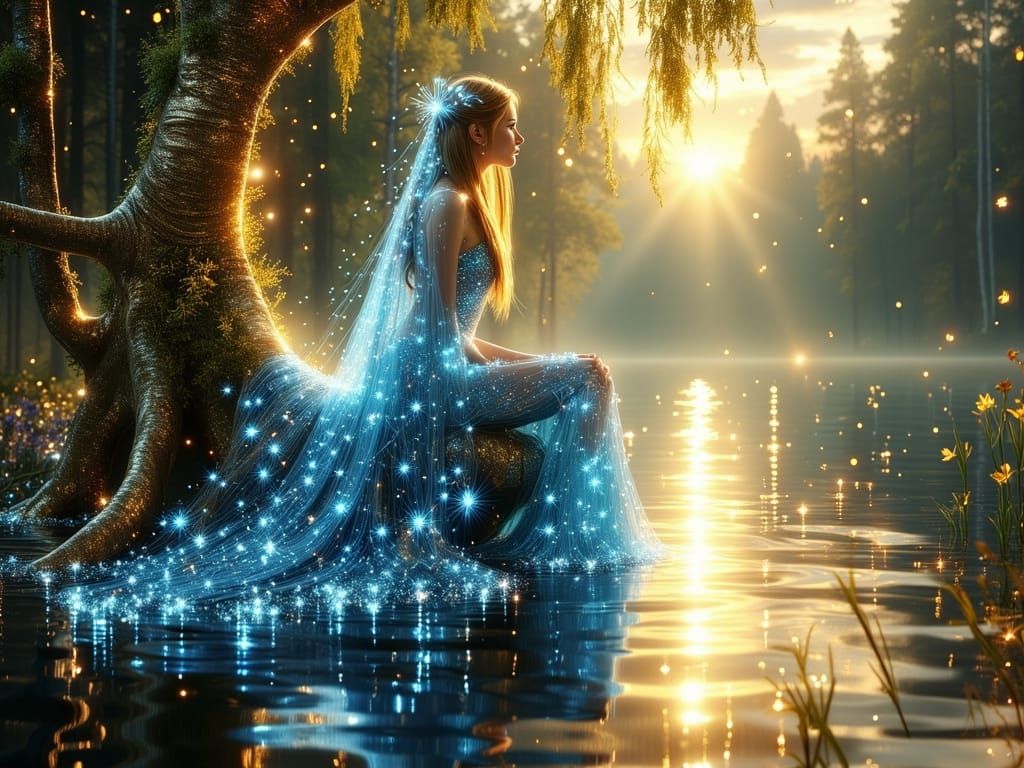 Mystical Forest Princess in Golden Light