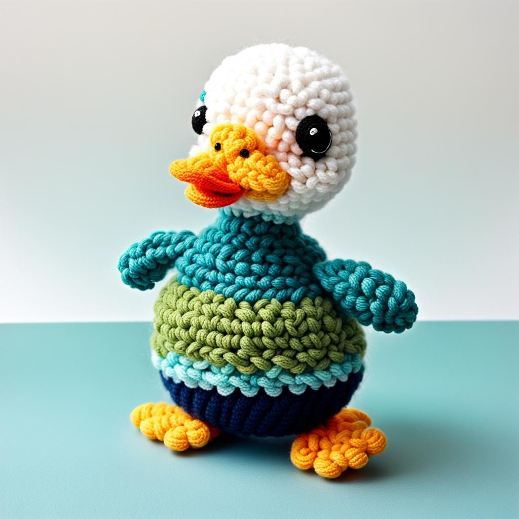 Amigurumi Duckling in Abstract Art Style