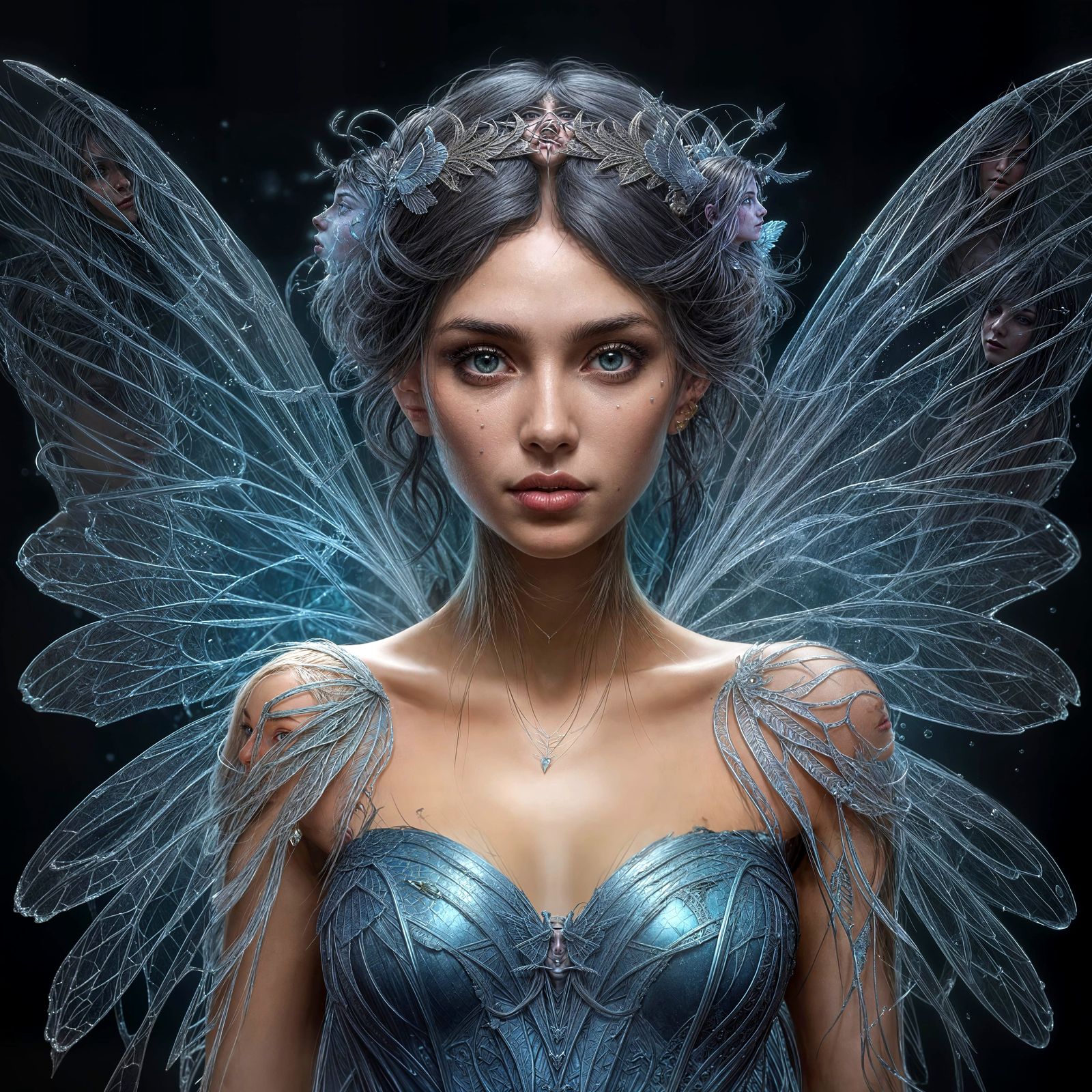 Gothic Fairy Portrait in Hyperrealism