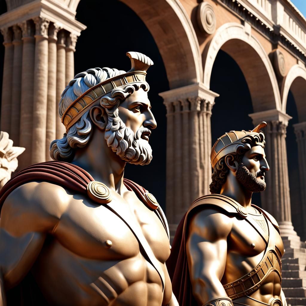 Greek Gods Assemble in Roman Colosseum: Hyperrealistic Rende...