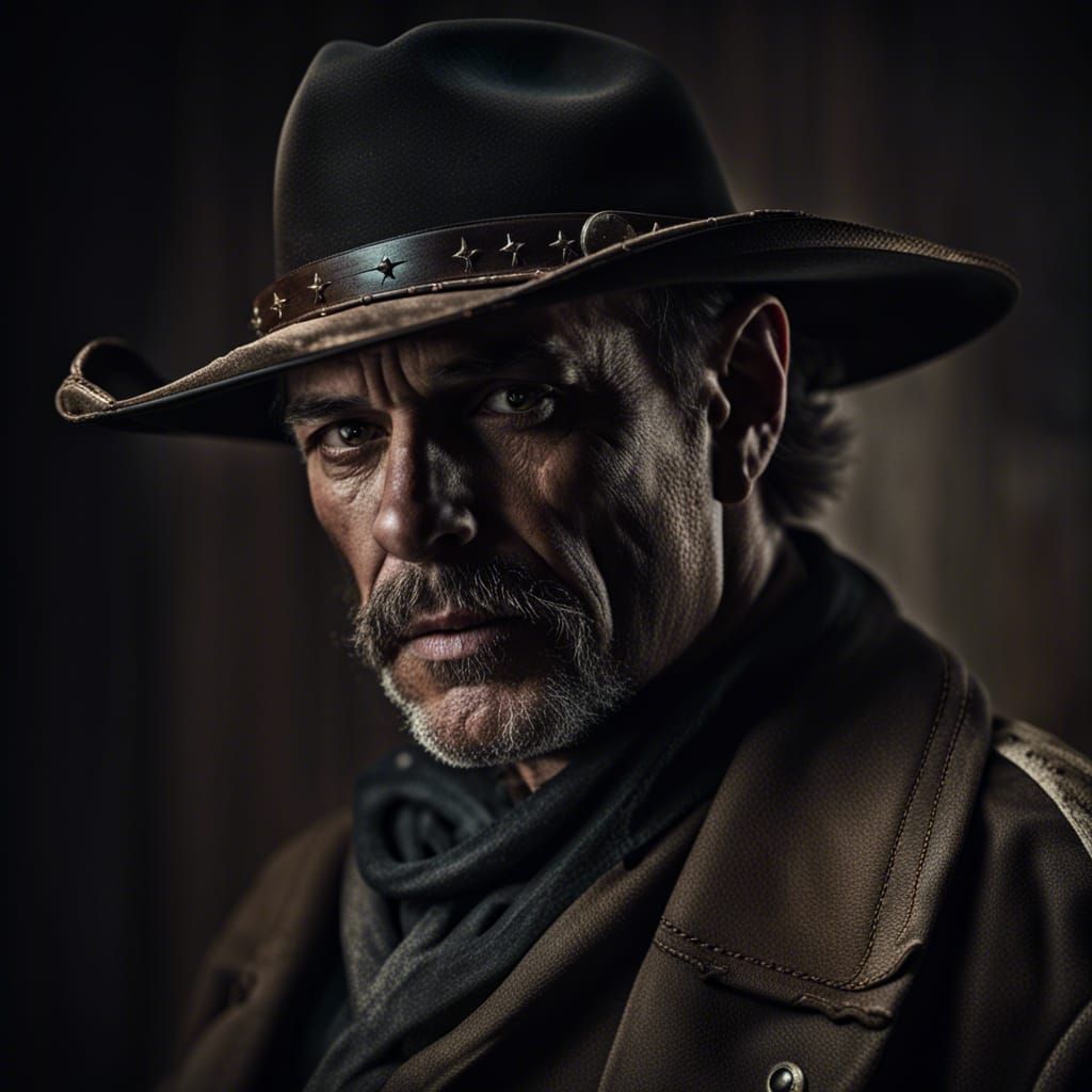 Wild West Sheriff Portrait in Hyperrealism