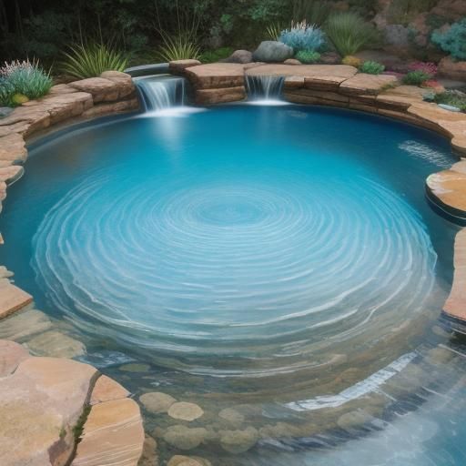 Colorful Waterfalls Cascade Over Rocks