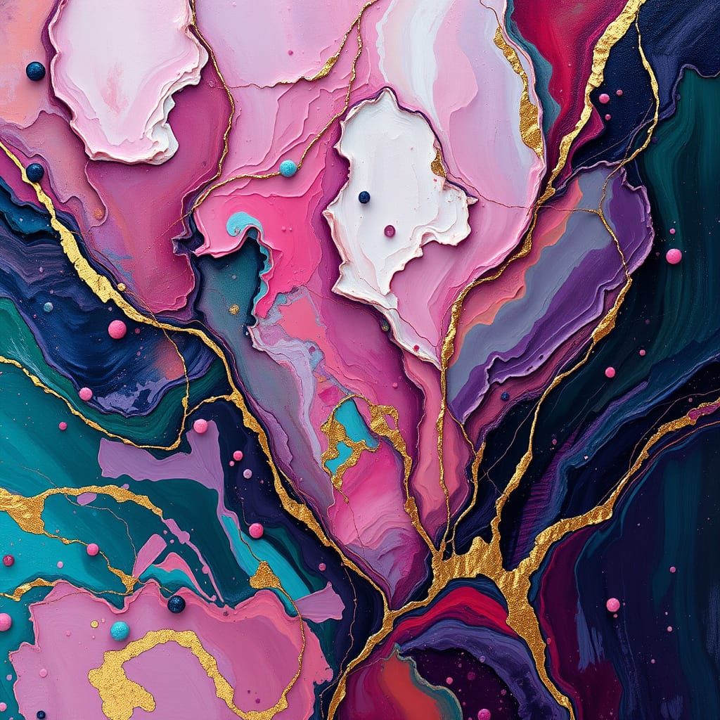 Impasto Melt Art in Rich Jewel Tones