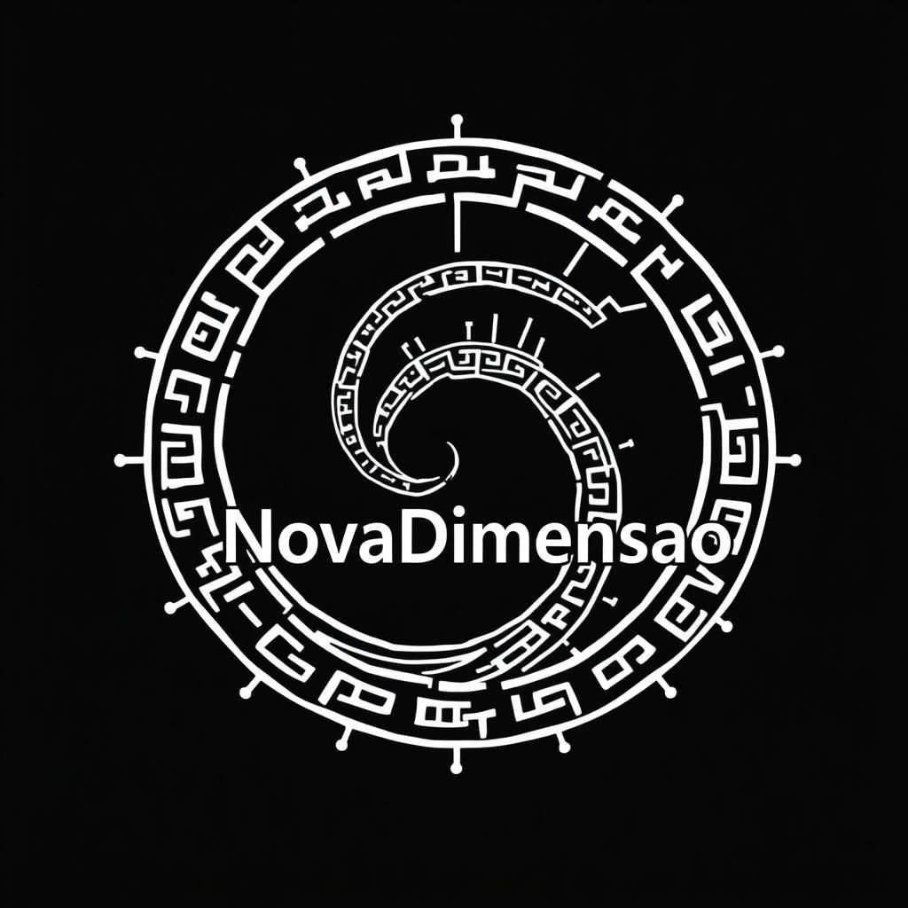 NovaDimensao Logo: Digital Circuit Meets Ancient Rune