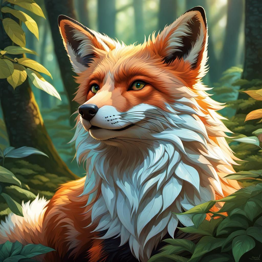 Summer Fox Portrait in Hyper-Realistic Digital Art