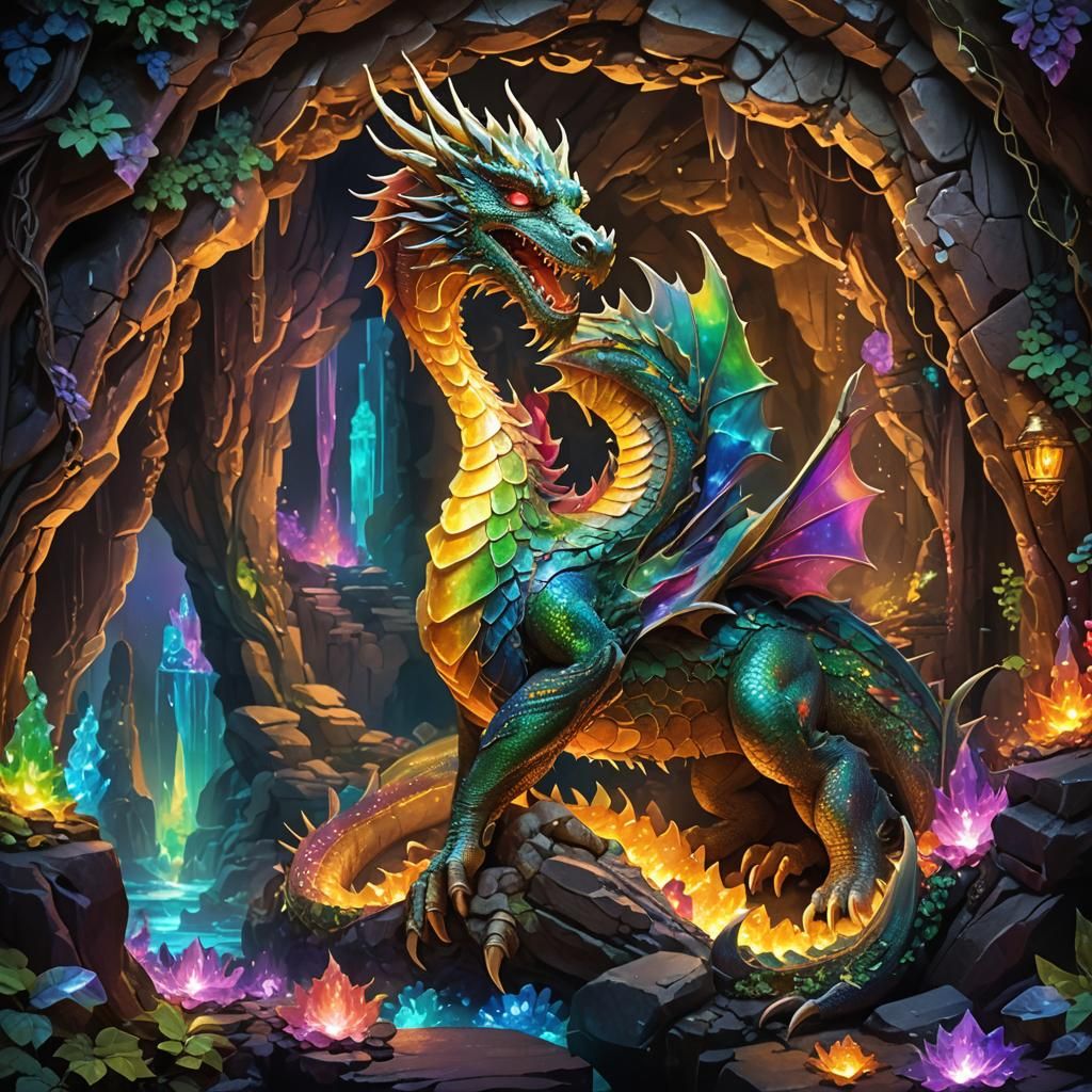 Dragon's Lair: Mystical Cavern in Fantasy Concept Art