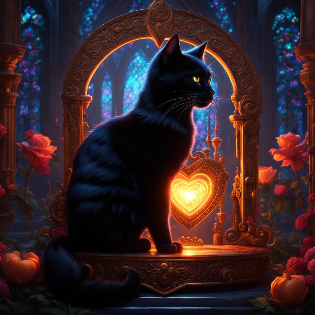 Luminous Saint with Black Cat Aura