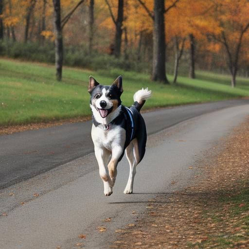 Dog Running on Four Legs