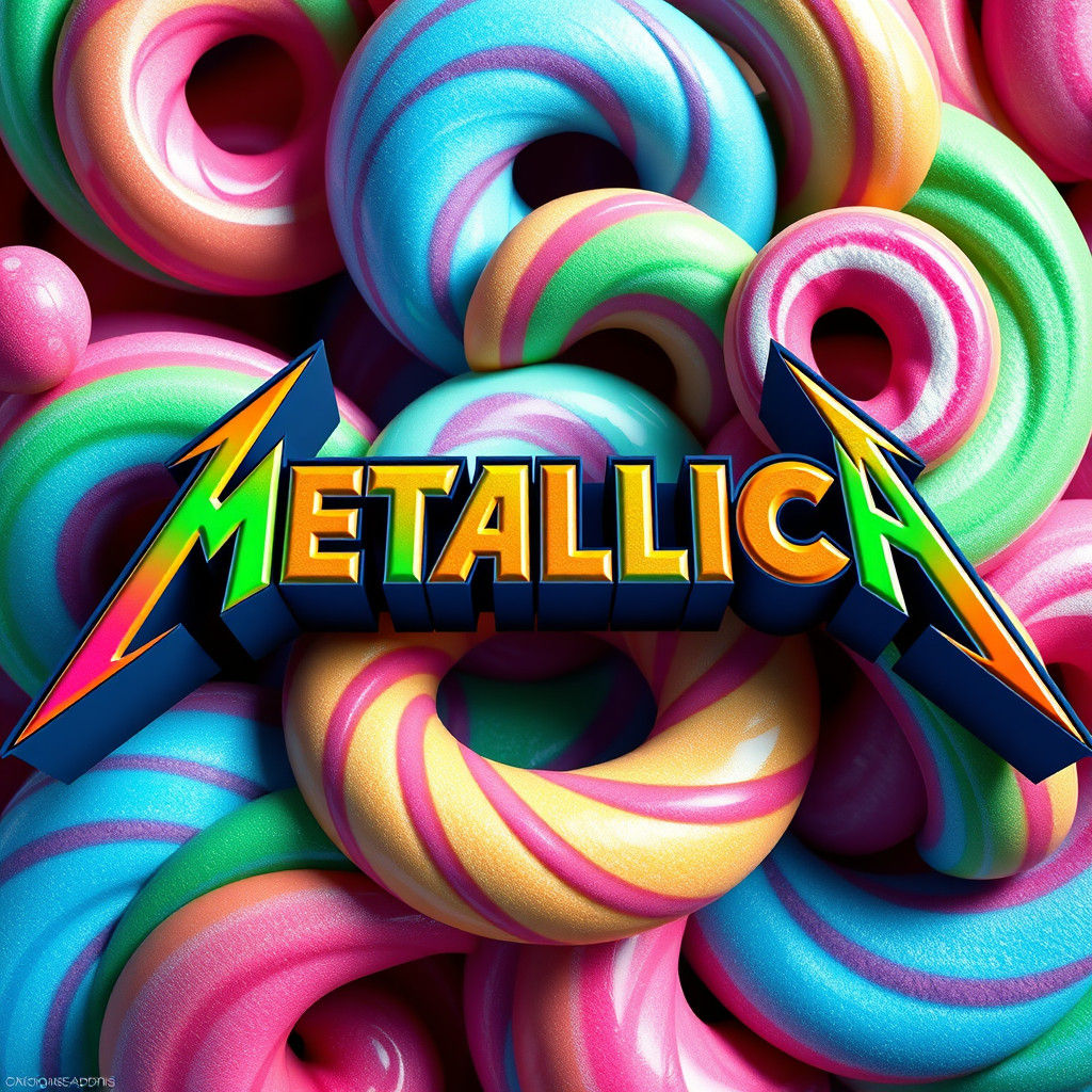 Metallica Band Logo Crafted from Swirly Candy