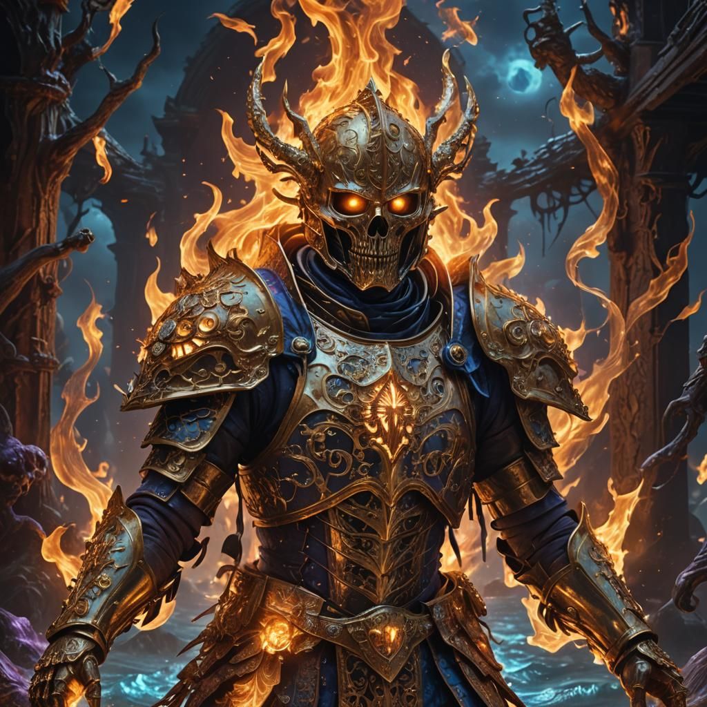 Fiery Lord Marshal in Golden Armor