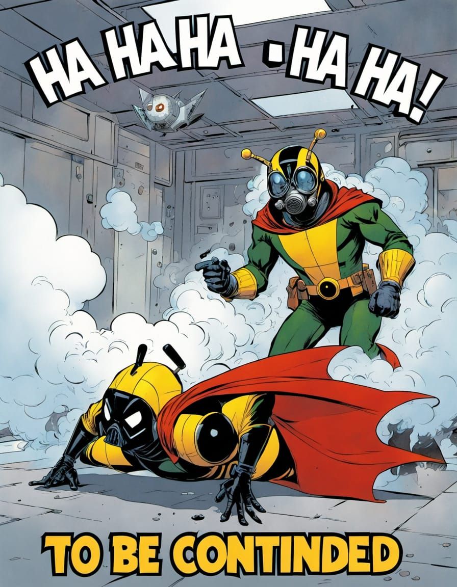 Anthropomorphic Bumblebee Knocked Out by Gas