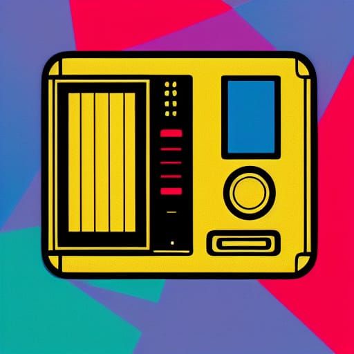 Walkman Cassette Player in Stained Glass Pop Art