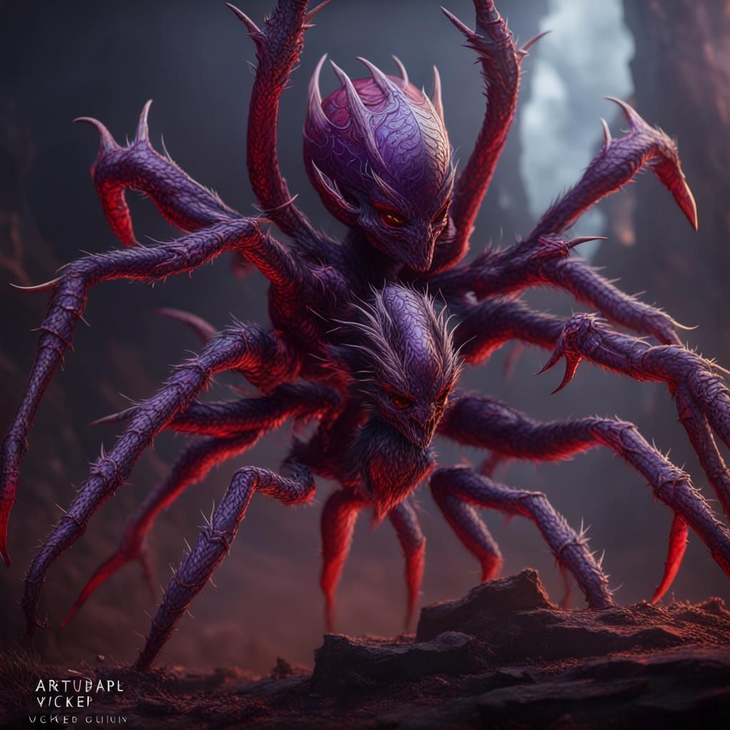 Demented Spider Queen: Detailed Matte Painting