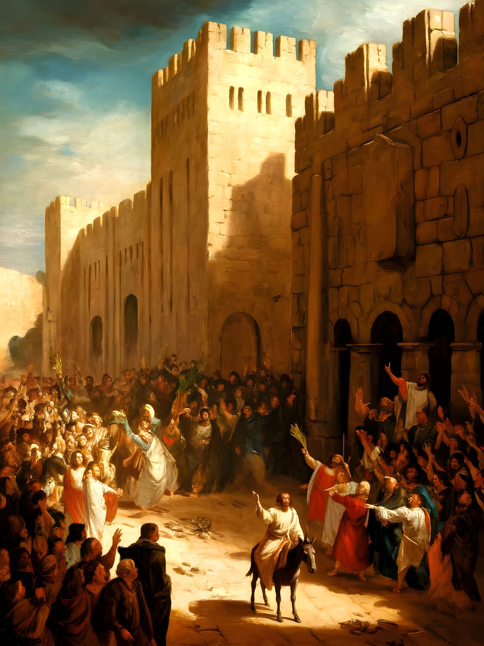 Jesus Enters Jerusalem in a Dazzling Biblical Masterpiece