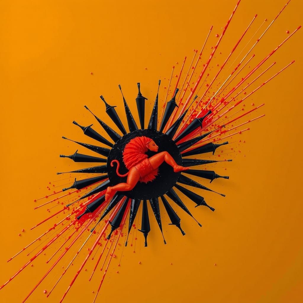 Abstract Swirling Crimson and Scarlet Forms