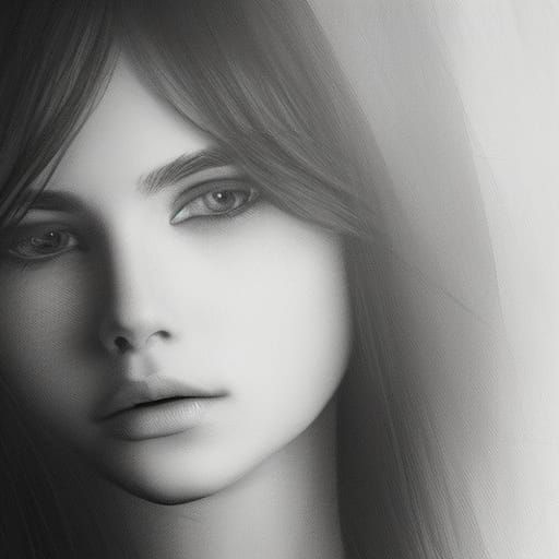 Beautiful Girl Portrait in Hyperdetailed Style