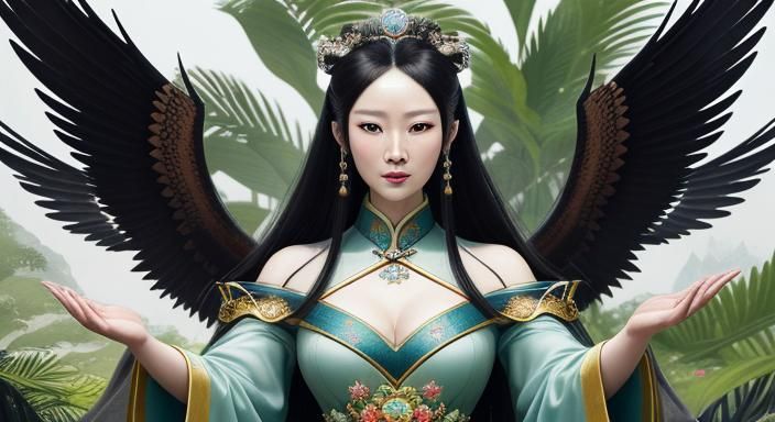 Hyperrealistic Portrait: Queen Mu Yanling in Digital Art