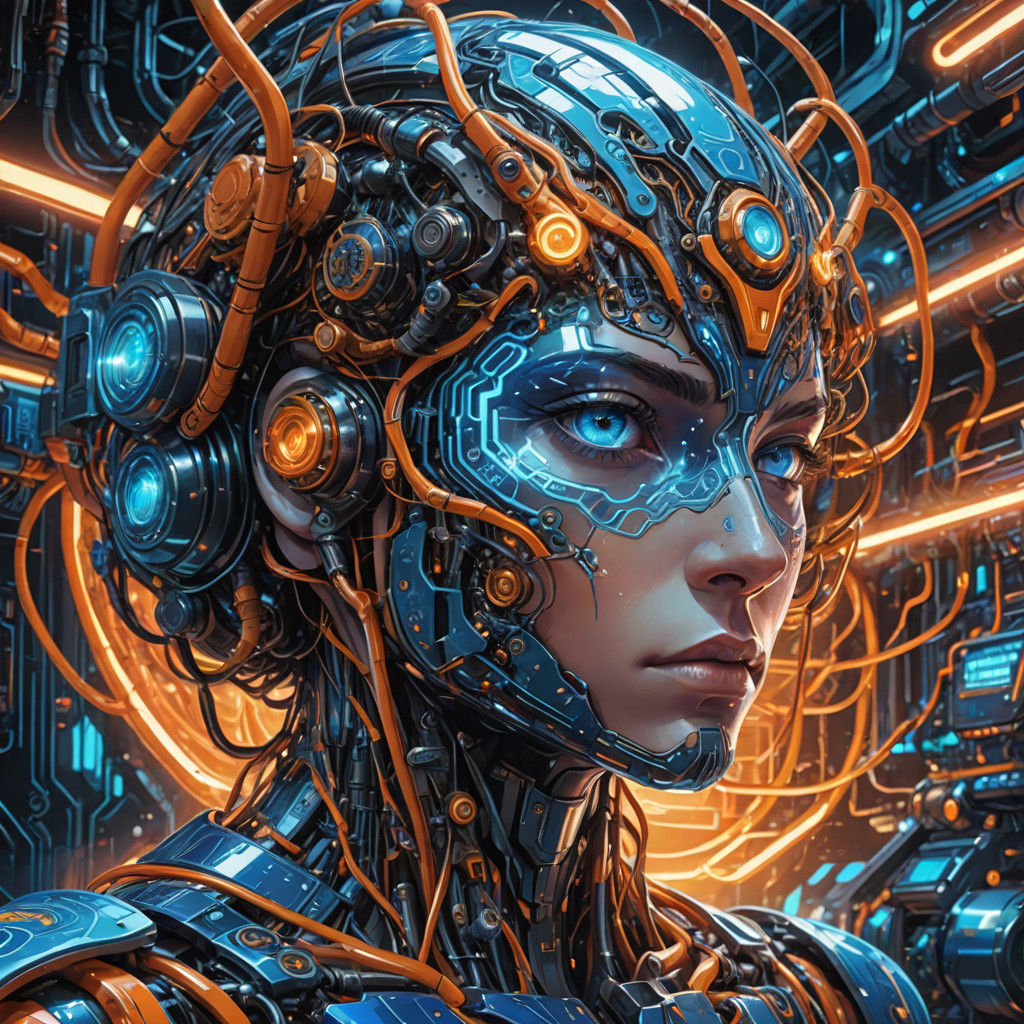 Glowing Circuitry Synthesis in Neon Futurism