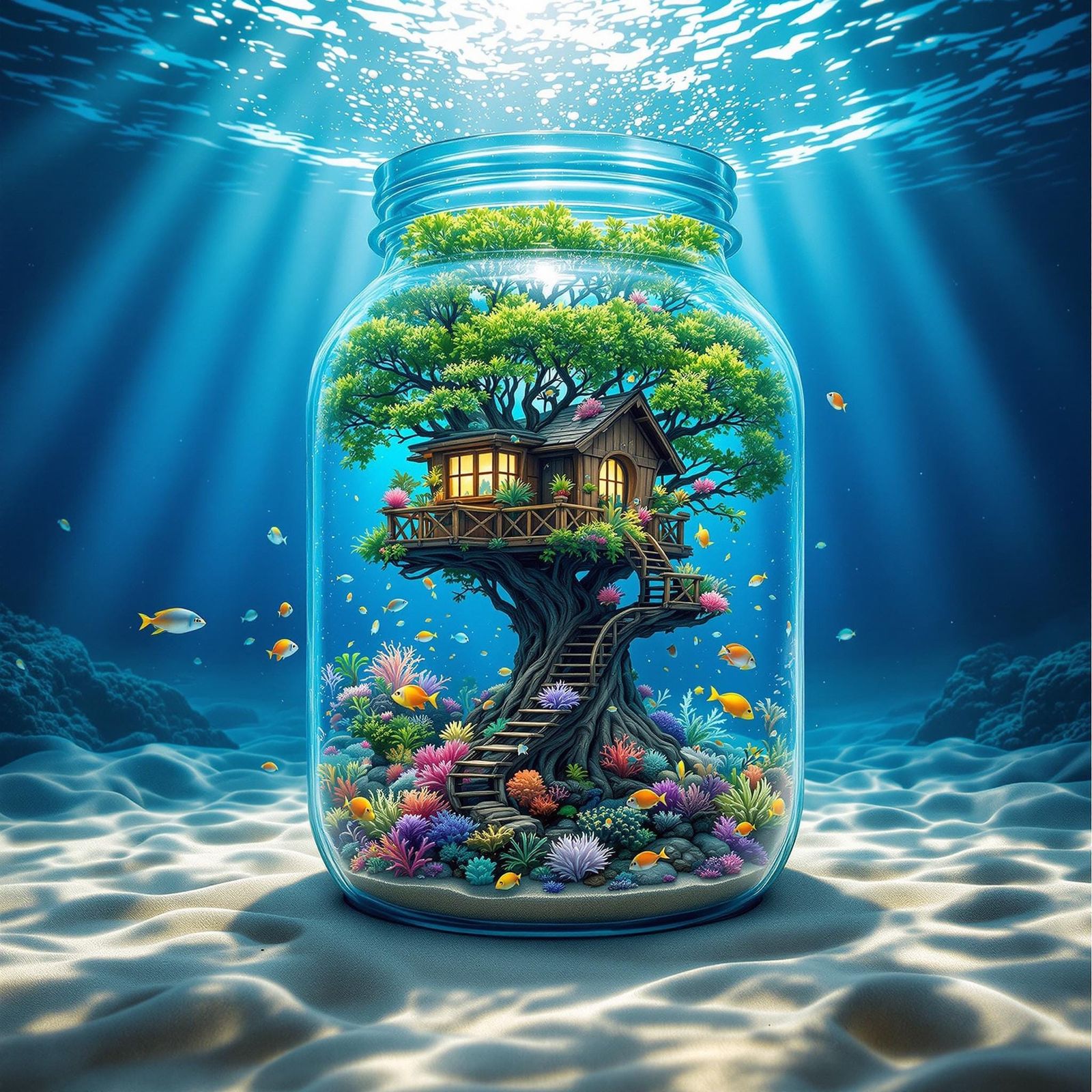 Underwater Treehouse in Tropical Oasis