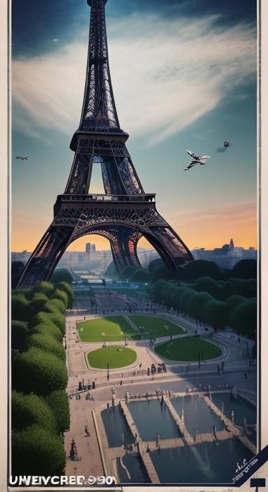 France 2024 Olympic Poster in Comic Style