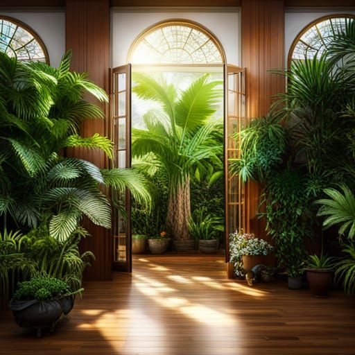 Hyperrealistic Indoor Garden with Perfect Composition