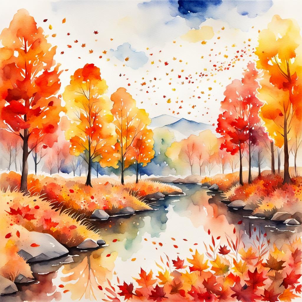 Beautiful Watercolor Visualization of Autumnal Decline
