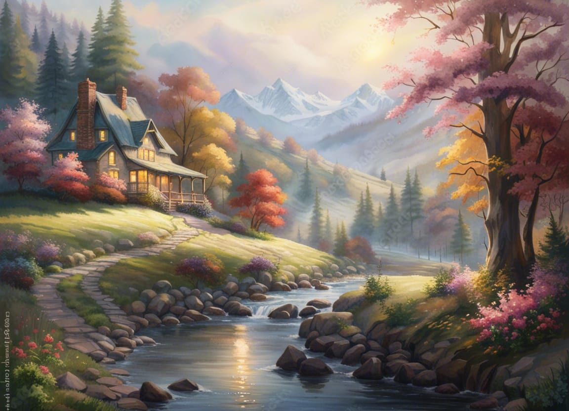 Ethereal Landscape in Unreal Engine and Watercolor Style