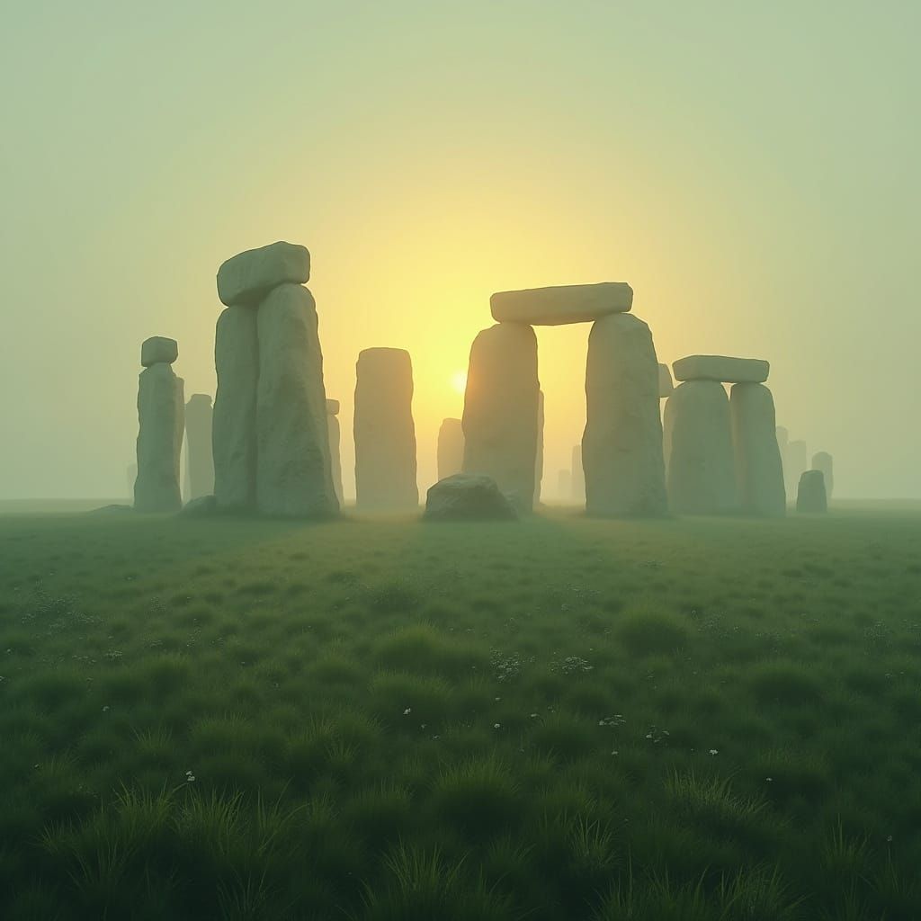 Stonehenge Sunrise: A Romantic Landscape