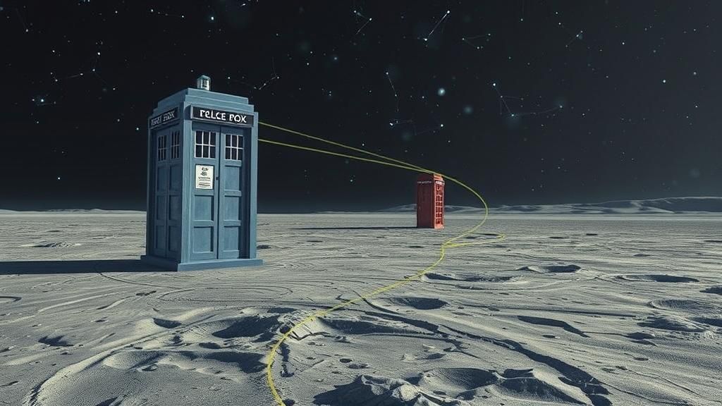 Tardis on Lunar Surface in Magic Surrealist Style