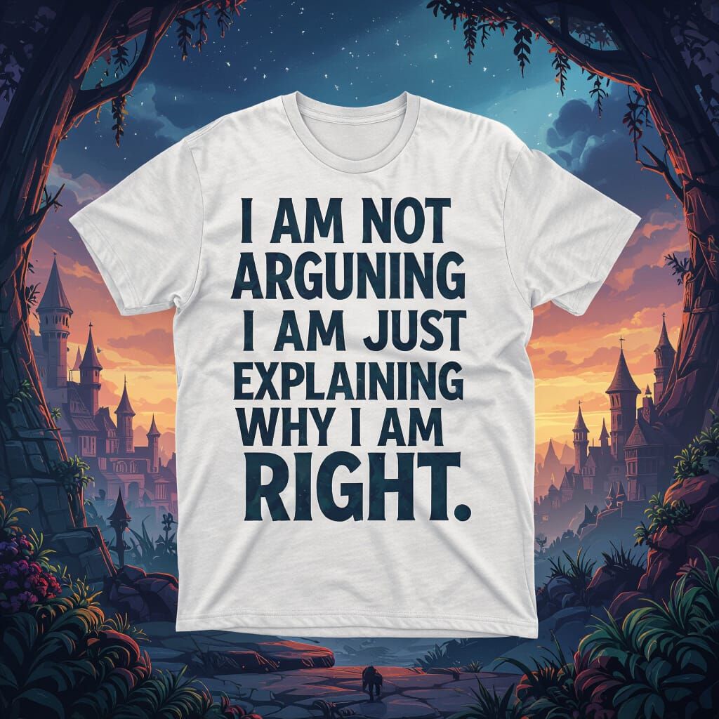 Shirt Design: Explaining Why I'm Right Quote Art