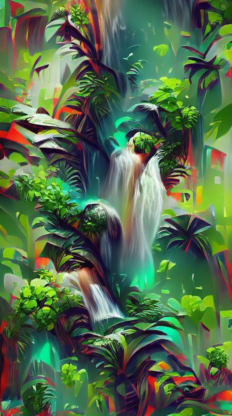 Lush Tropical Waterfall in 8K Resolution