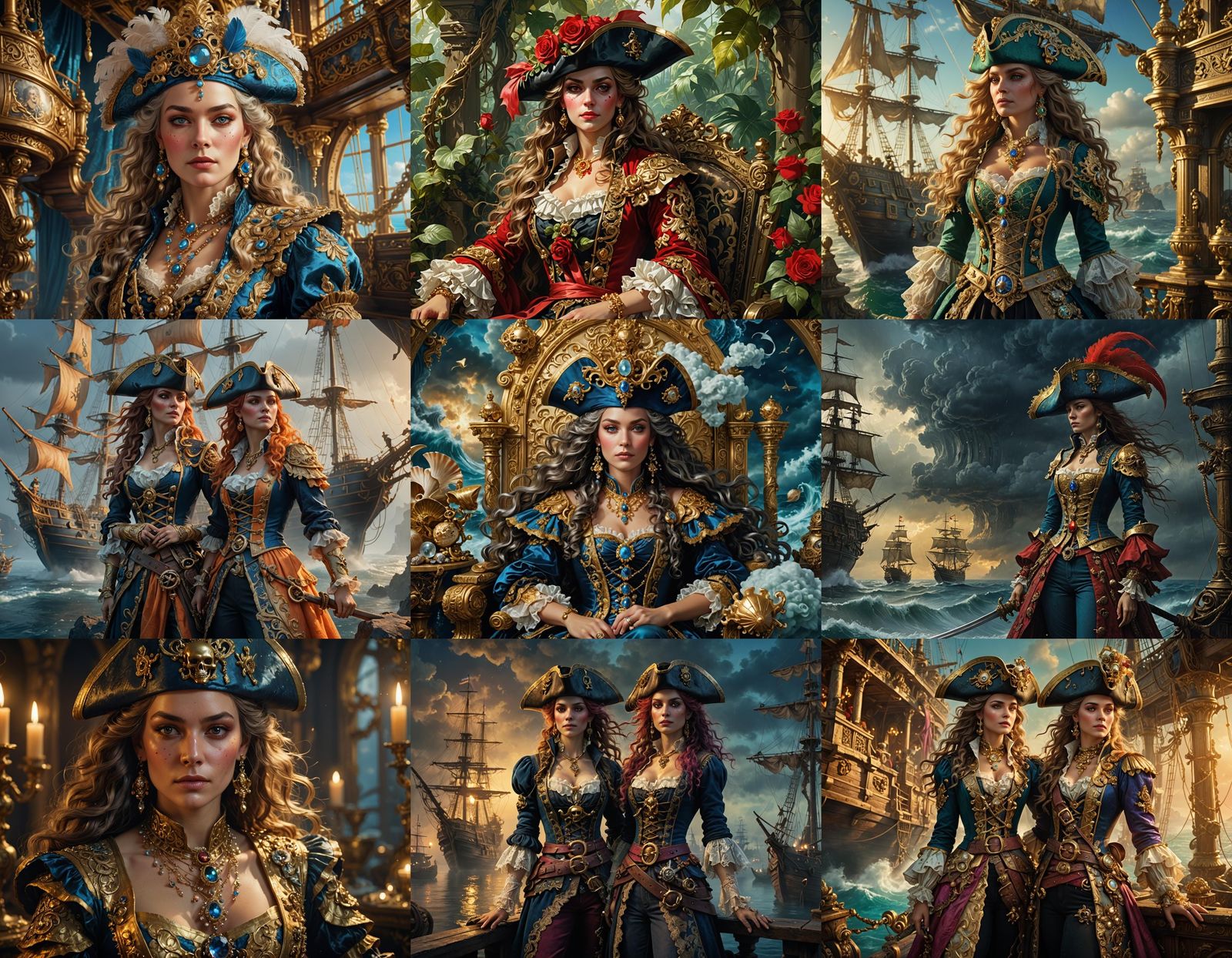 Feminine Rococo Pirate Concept Art