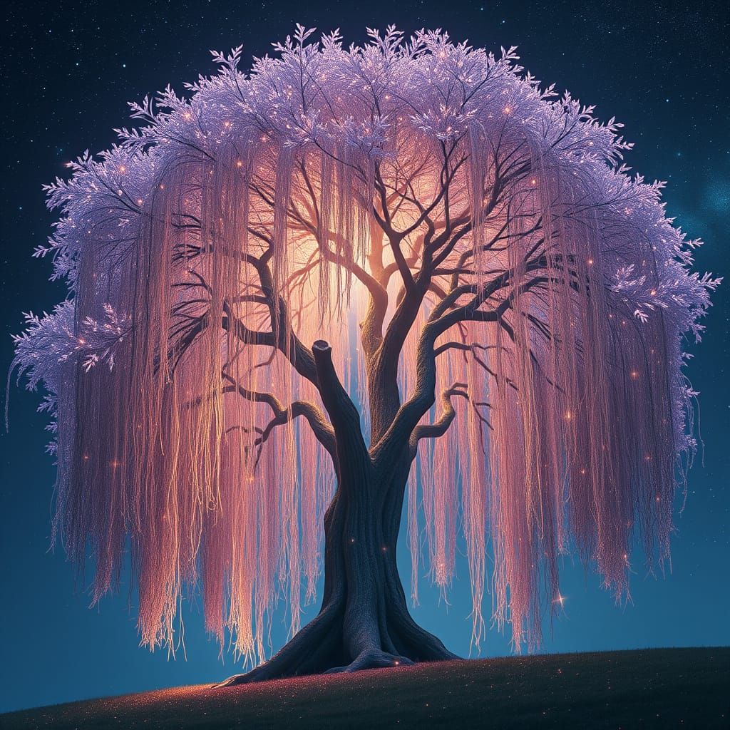 Willow Tree of Stardust in Twilight Realm