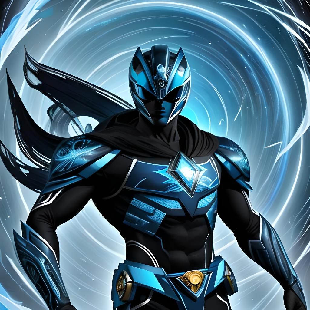 Blue Power Ranger in Swirling Morphin Energy
