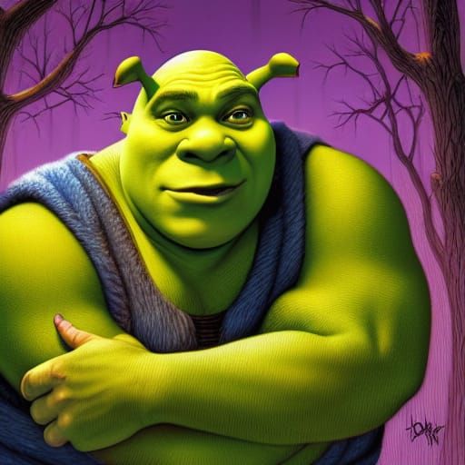 Shrek in Comic Book Art Style