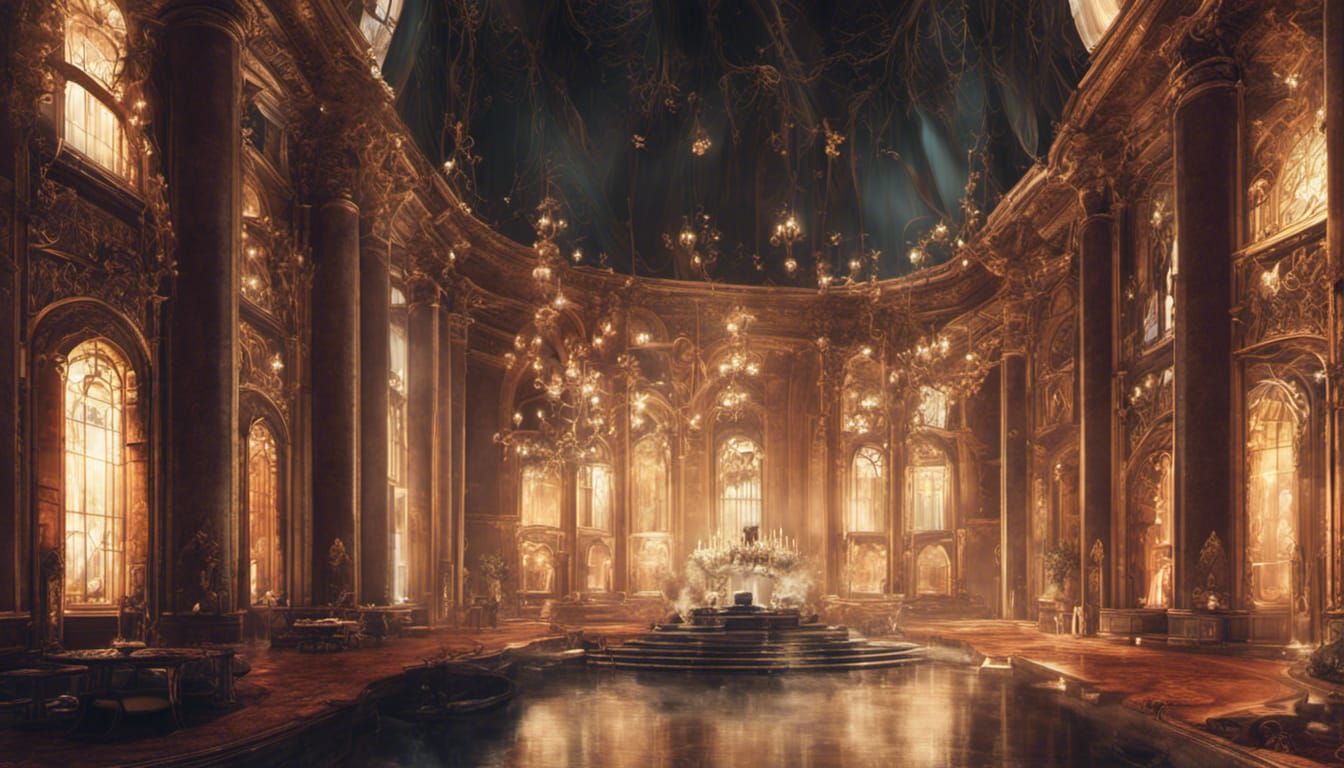 Opera House at Night: Detailed Matte Painting