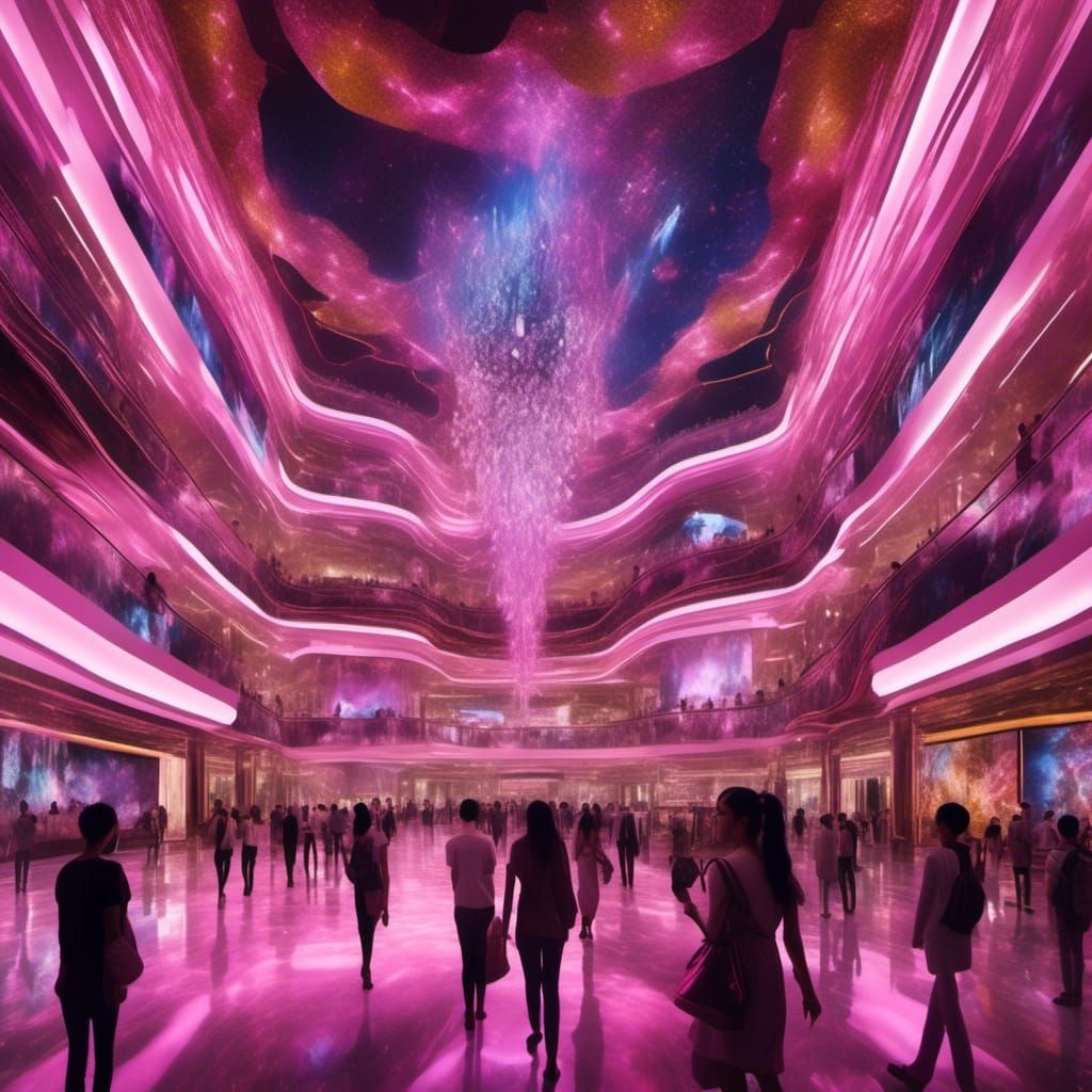 Crowded Bangkok Mall with Modern Architecture