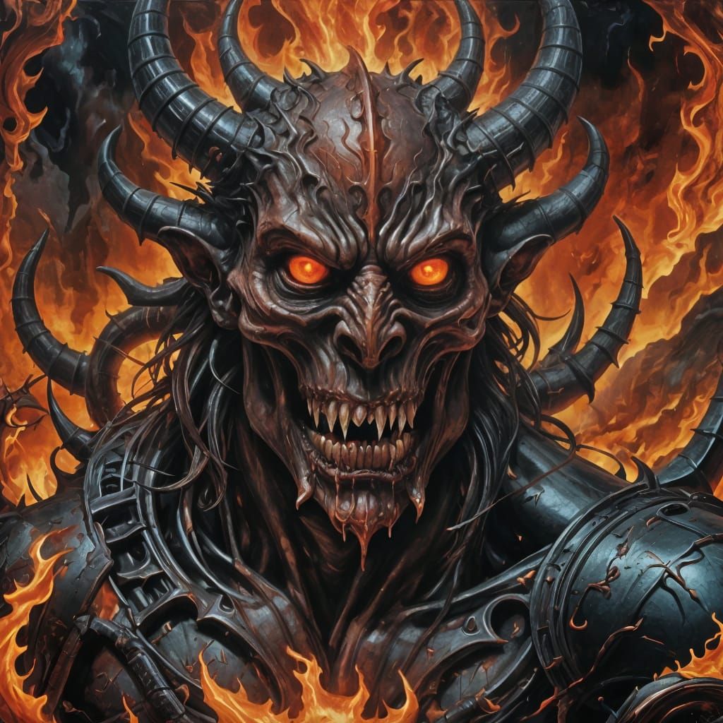 The Evil Devil in a Fiery Underworld