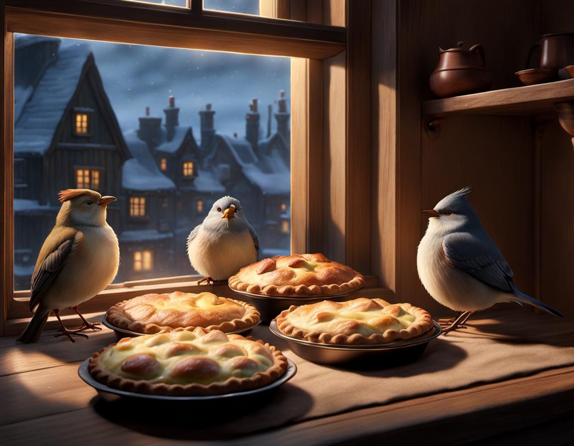 Pies by the Window: Storybook Illustration