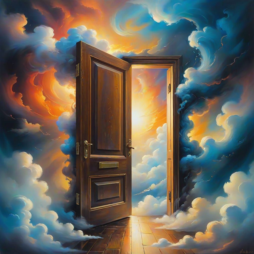 Door in a Mind: Surreal Oil Painting