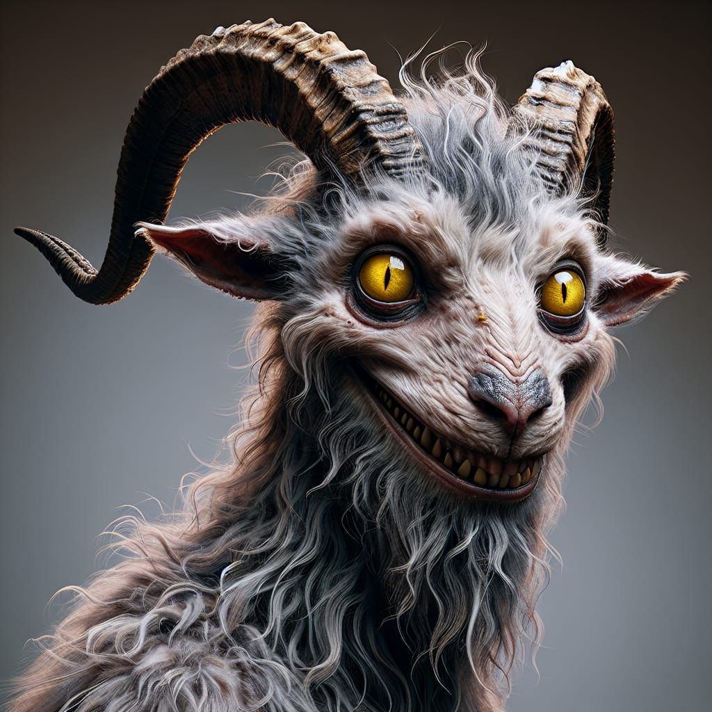 Hyperrealistic Satyr with Mischievous Grin